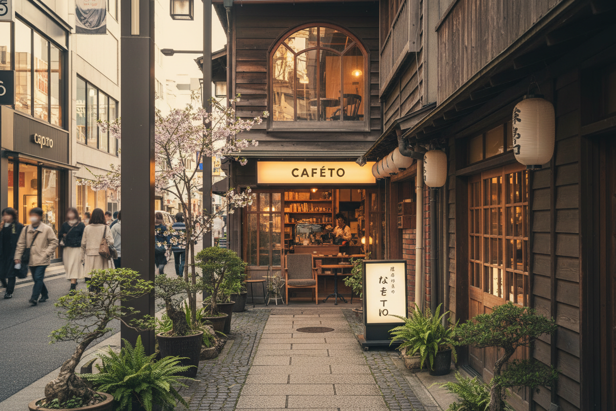 横浜・元町賑やかな通りを少し外れた、名前のない路地の先。CAFÉTOは、そんな場所にあります。
